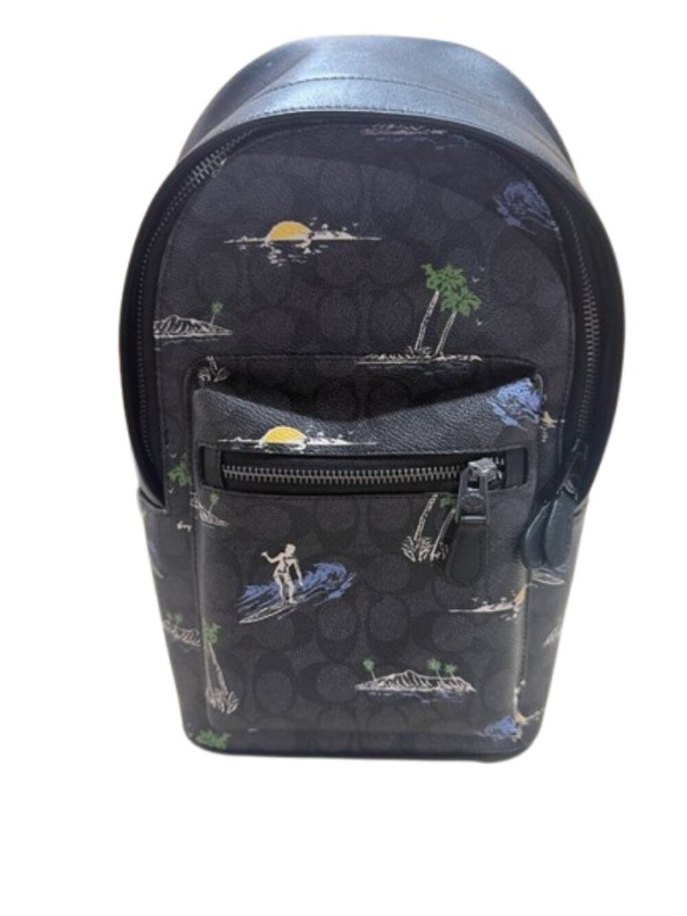 Coach West Pack Sling Bag Charcoal Multi Signature Canvas Surf Print NWT - Picture 3 of 14
